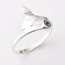 R343 - 925 silver abalone whale tail ring