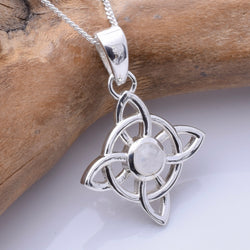 P1228 - 925 silver moonstone witches knot pendant