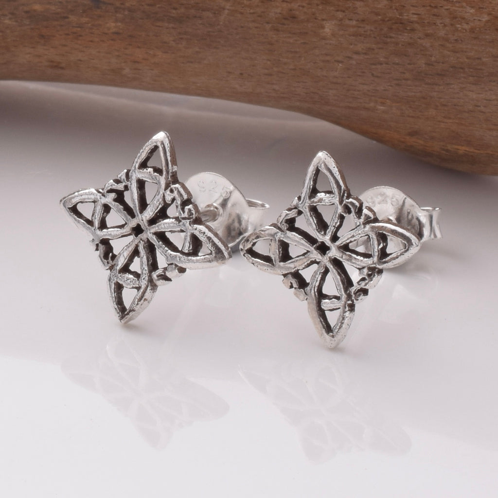 S908 - 925 silver witches knot stud earrings