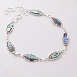 B038 - 925 silver abalone and MOP bracelet