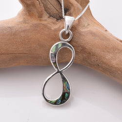 P1101 - 925 silver abalone infinity pendant