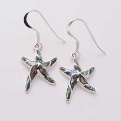 E876 - 925 silver and abalone starfish earrings