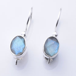 E905 - 925 silver labradorite oval earrings