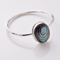 R304 - 925 silver oval abalone ring