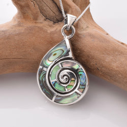 P1099 - 925 silver abalone ammonite pendant