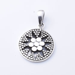 P1169 - 925 silver mandala disc pendant