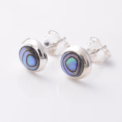 S790 - 925 silver 6mm abalone stud earrings