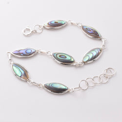 B038 - 925 silver abalone and MOP bracelet