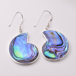 E889 - 925 silver abalone ammonite earrings