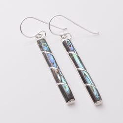 E853 - 925 silver abalone bar earrings