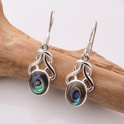 E888 - 925 silver abalone celtic earrings