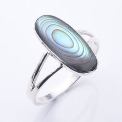 R359 - 925 silver abalone long oval ring