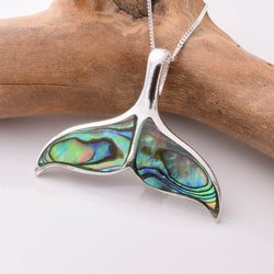 P1090 - 925 silver shell whale tail pendant