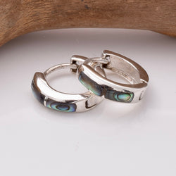 E855 - 925 silver hug abalone earrings