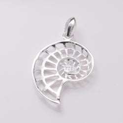 P1156 - 925 silver abalone ammonite wire pendant