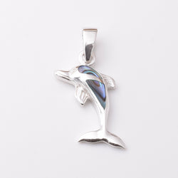 P1130 - 925 silver abalone dolphin pendant