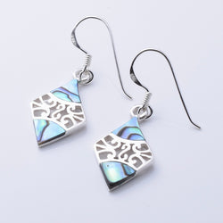 E900 - 925 silver AB rhombus shape earrings