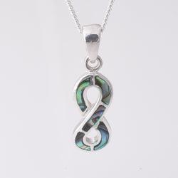 P1126 - 925 silver abalone infinity loop pendant