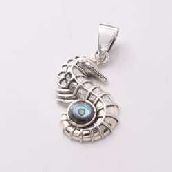 P1100 - 925 silver abalone seahorse pendant