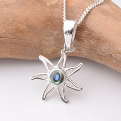 P1133 - 925 silver sunburst shell pendant