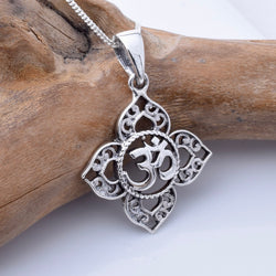 P1170 - 925 silver mandala ohm pendant