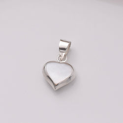 P1113 - 925 silver double sided shell 10mm heart pendant