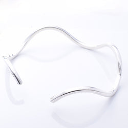 B052 - 925 silver wavy open bangle