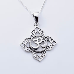 P1170 - 925 silver mandala ohm pendant