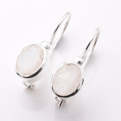 E904 - 925 silver moonstone oval earrings