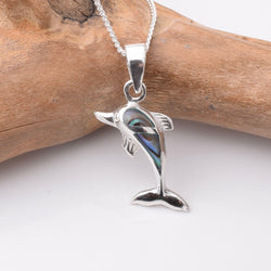 P1130 - 925 silver abalone dolphin pendant
