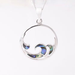 P1134 - 925 silver abalone wave pendant