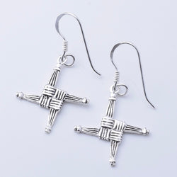 E883 - 925 silver Brigid's Cross earrings