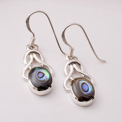 E888 - 925 silver abalone celtic earrings