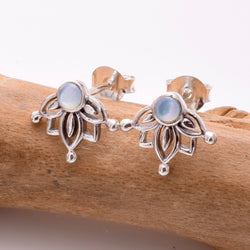 S877 - 925 silver MOP mandala stud earrings