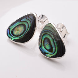 S997 - 925 silver large abalone teardrop stud earrings