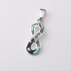 P1126 - 925 silver abalone infinity loop pendant
