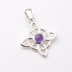 P1227 - 925 silver amethyst witches knot pendant