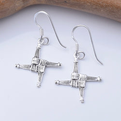 E883 - 925 silver Brigid's Cross earrings