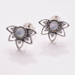 S876 - 925 silver MOP mandala stud earrings