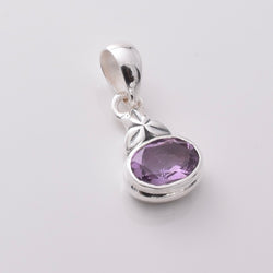 P1110 - 925 silver amethyst oval pendant