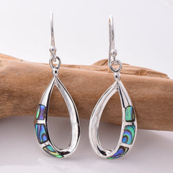 E787 - 925 silver abalone teardrop earrings