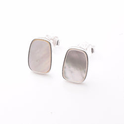 S994 - 925 silver MOP rectangle stud earrings