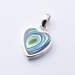 P1217 - 925 silver abalone heart pendant