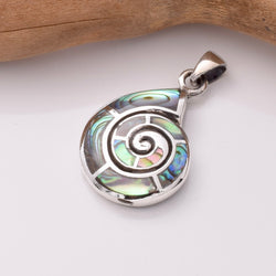 P1099 - 925 silver abalone ammonite pendant