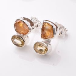 S1016 - 925 silver citrine stud earrings