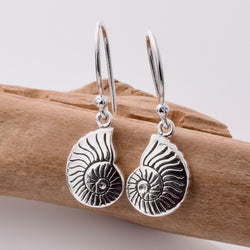 E827 - 925 silver nautilus shell drop silver earrings