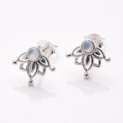 S877 - 925 silver MOP mandala stud earrings