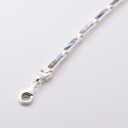 B046 - 925 silver and abalone slim oval bracelet