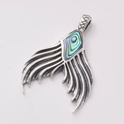 P1098 - 925 silver abalone mermaid tail pendant