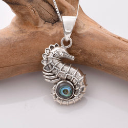 P1100 - 925 silver abalone seahorse pendant